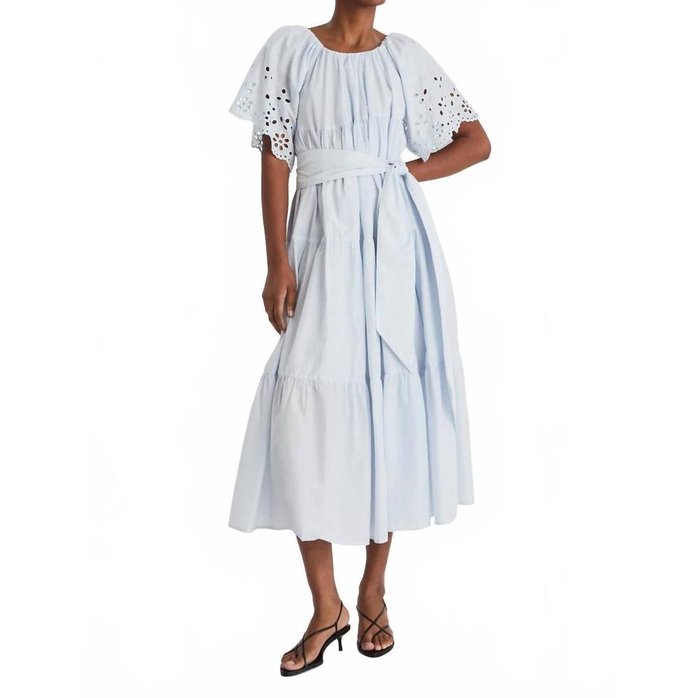 NEW MERLETTE berenson midi dress in blue - Picture 1 of 4